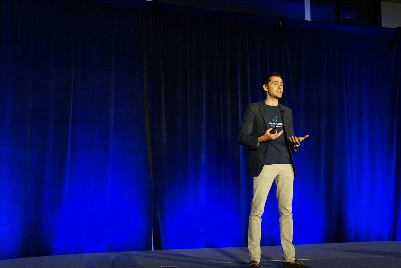 A speaker on stage